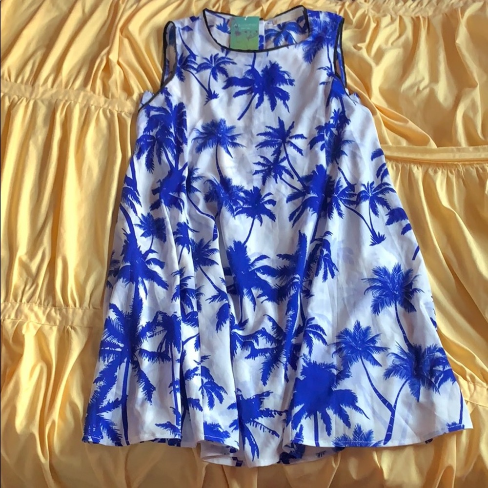 printed palm dress flowy dress